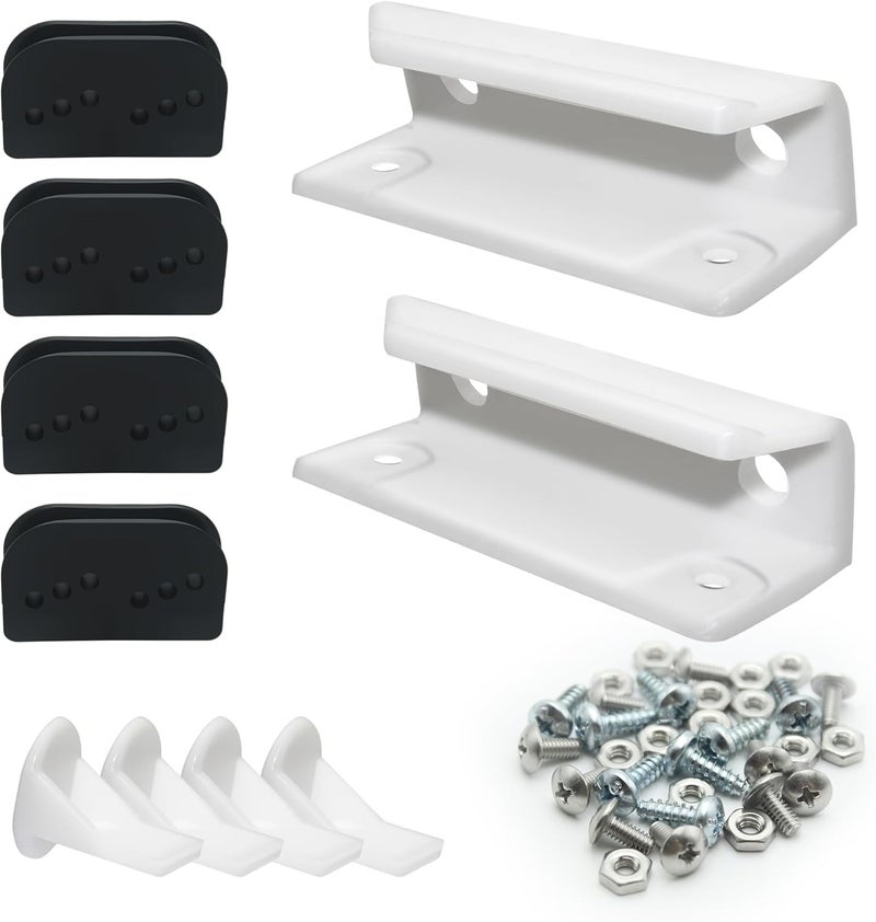 PWEOW DK100-A Shed Door Tune-Up Kit for Arrow Sliding Shed Doors, Complete Replacement Parts for Metal Shed Door Glides Kit-White - Image 1