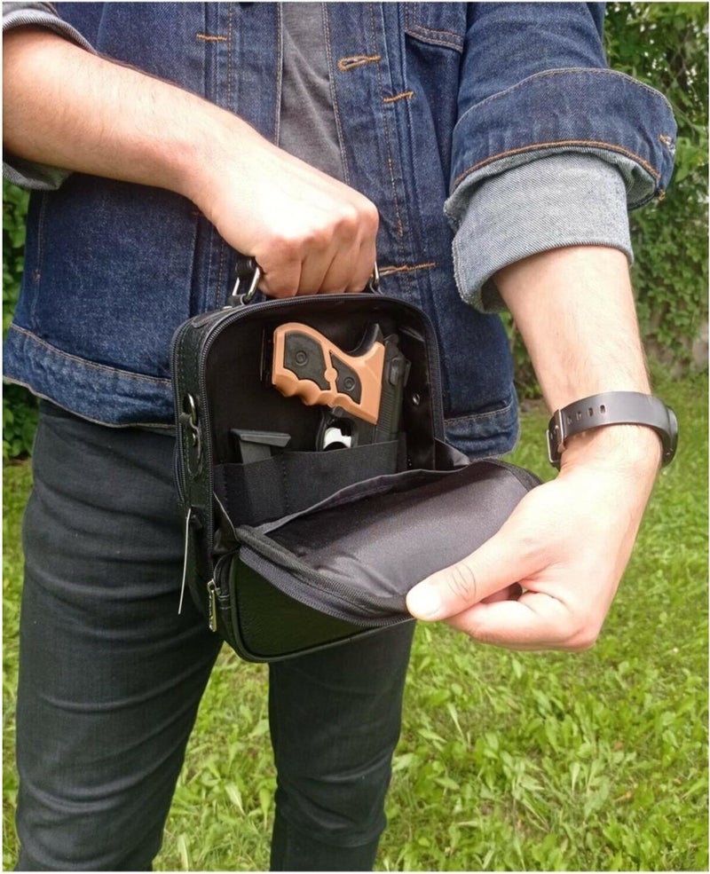 Başkent Çanta Başkent Bag Black Leather Men's Hand and Shoulder Pistol Carrying Bag  - Image 4