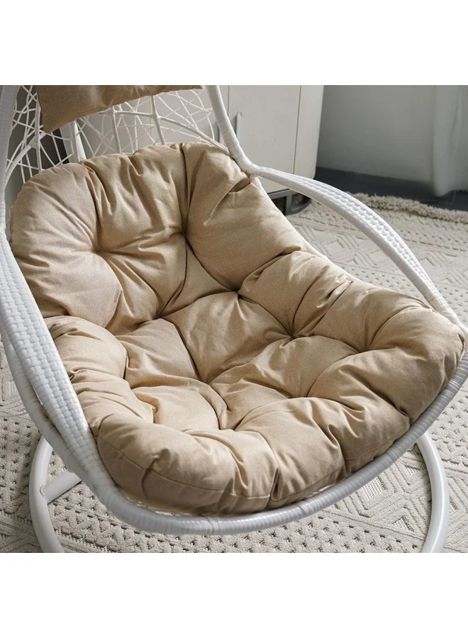 DANUBE HOME Melissa Swing Chair Hanging Chair Comfortable Sturdy Hanging Chairs for Indoor Outdoor Bedroom Home Patio - White And Brown