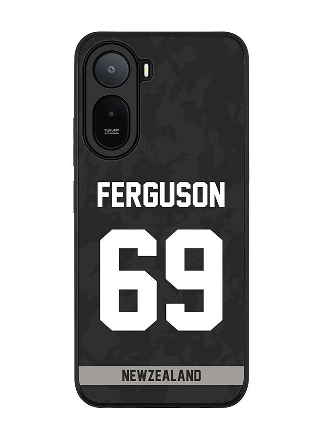 Stylizedd Rugged Case for Xiaomi Redmi A7 Pro 4G / Poco C81 / Poco C81 Pro / Poco C85x 5G- Slim Fit Hybrid Rubber Cover New Zealand Lockie Ferguson, Jersey No 69