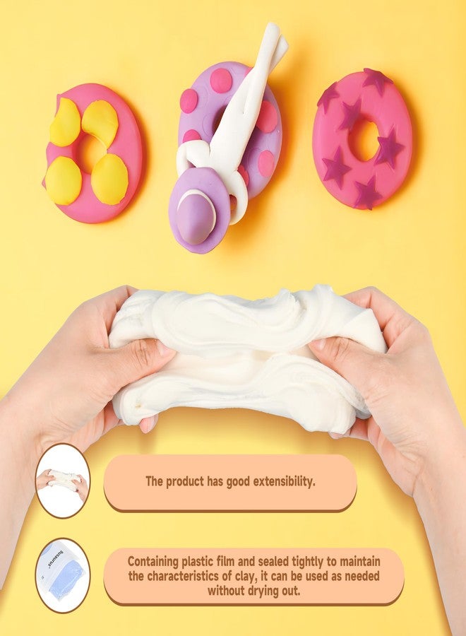 Busaurus - Ultra-Light Air Dry Modeling Magic Clay with Refill Packs, 10 Vibrant Colors for Youngsters to Creative Skills Development, Soft & Safe Clay for Kids Age 3+, Gifts for Boys & Girls (White) - Image 4