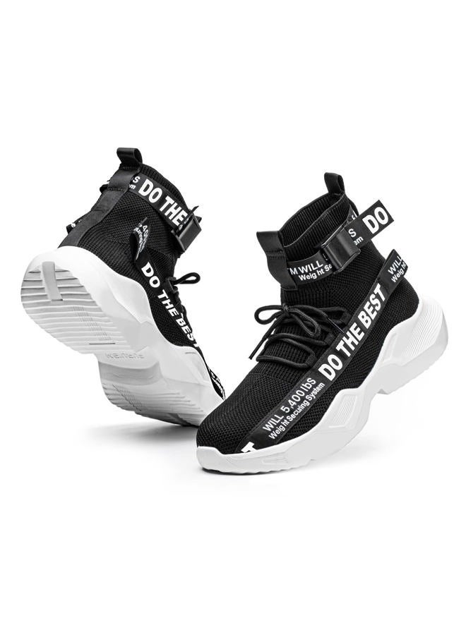 Furuian Steel Toe Shoes for Men Lightweight Comfortable High top Safety Boots Breathable Working Sneakers Indestructible Construction Boots, 793-black, 11 - Image 1