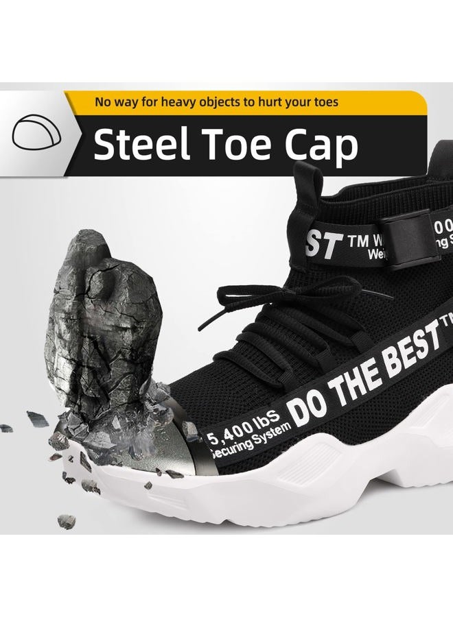 Furuian Steel Toe Shoes for Men Lightweight Comfortable High top Safety Boots Breathable Working Sneakers Indestructible Construction Boots, 793-black, 11 - Image 2