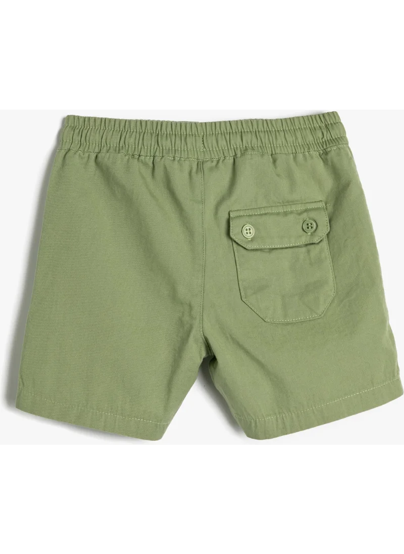 كوتون Cotton Shorts Tie Waist Pocket Cotton