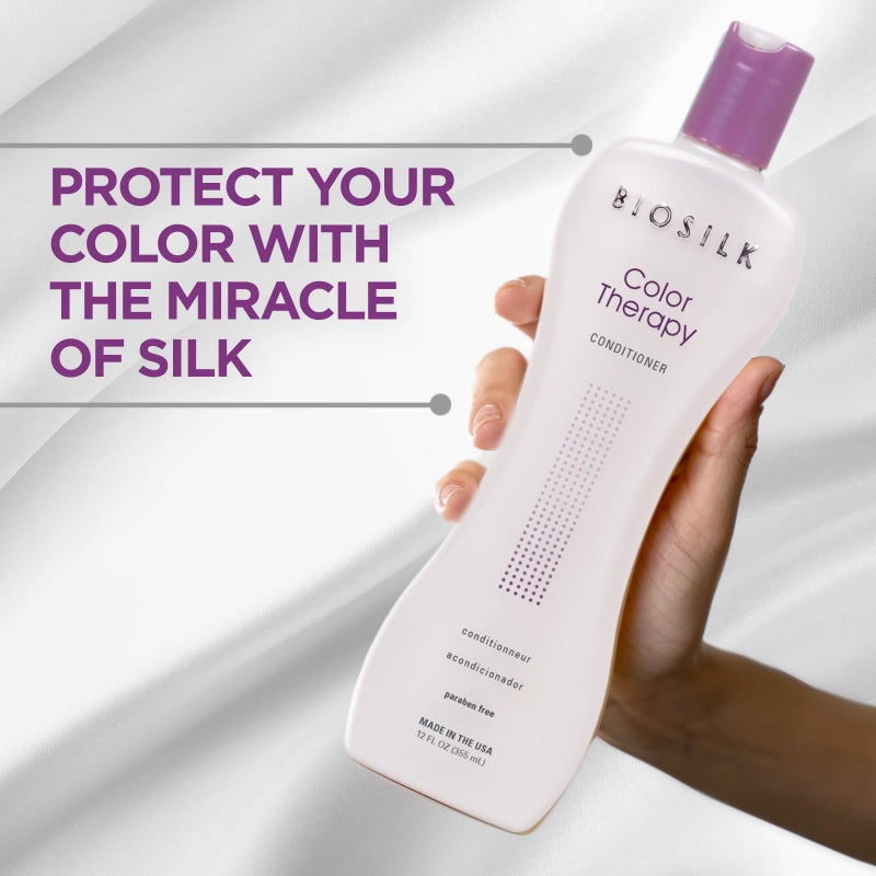 BioSilk Color Therapy Conditioner, Replenishes Moisture While Protecting Color, Enhances Vibrancy & Shine, Sulfate, Paraben & Cruelty-Free, 12 Oz - Image 3