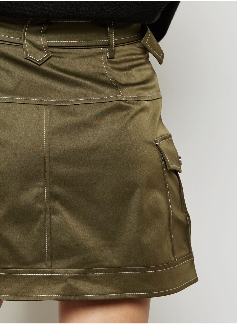 MANGO - Pocket Detail Belted Skirt - Image 1