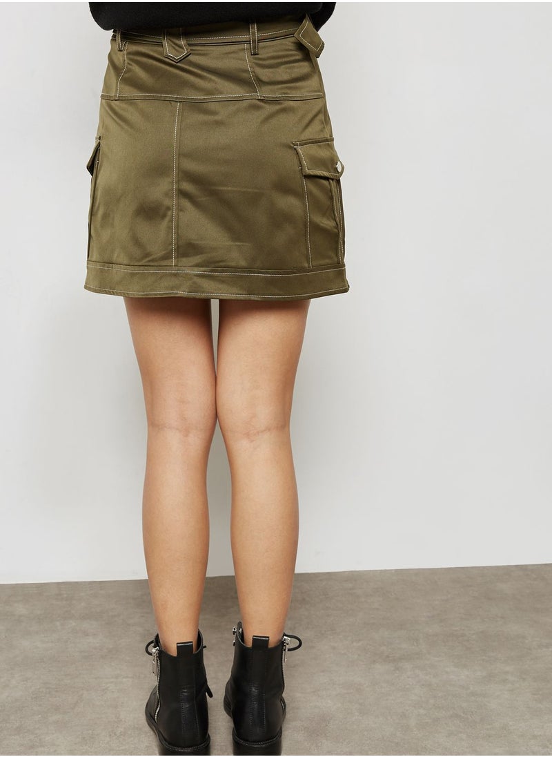 MANGO - Pocket Detail Belted Skirt - Image 1