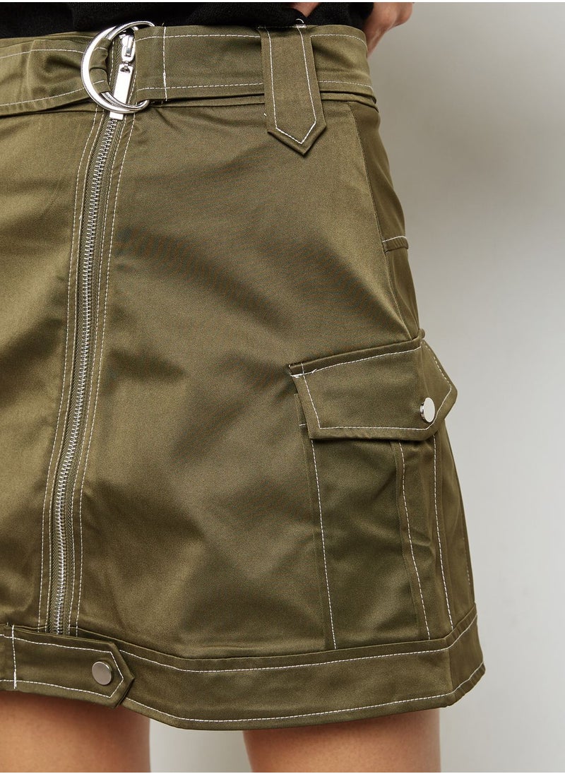 MANGO - Pocket Detail Belted Skirt - Image 1