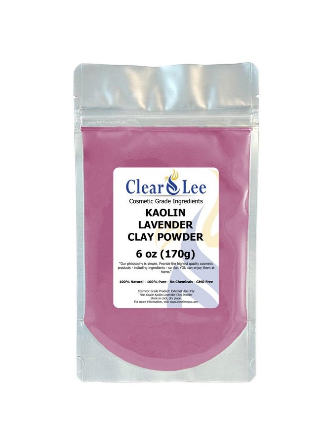 ClearLee ClearLee Kaolin Lavender Clay Cosmetic Grade Powder - 100% Pure Natural Powder - Great For Skin Detox, Rejuvenation, and More - Heal Damaged Skin - DIY Clay Face Mask (6 oz)  - Image 1