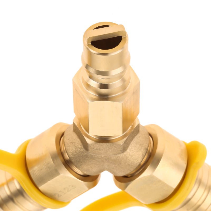Lemfema 3/8â€ Y Splitter Natural Gas Quick Connect/Disconnect Adapter, Suitable for Low Pressure Natural Gas or Propane Systems for Natural Gas Grill, Patio Heater, RV, Fire Pit - Image 5