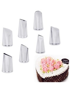 Mmmon 7 Pcs Cake Piping Tips Pastry Nozzle,Portable Stainless Steel Cake Decorating Tips Set Cream Icing Piping Fondant Rose Pastry Tools Piping Tips  - Image 2