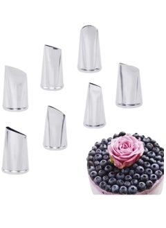 Mmmon 7 Pcs Cake Piping Tips Pastry Nozzle,Portable Stainless Steel Cake Decorating Tips Set Cream Icing Piping Fondant Rose Pastry Tools Piping Tips  - Image 3