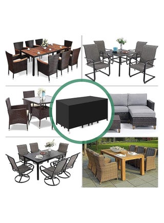 Patio Furniture Covers, Outdoor Furniture Cover Waterproof, Wind Dust Proof Anti-UV Outdoor Sofa Set Cover, Durable Protective Coffee Table Cover Rectangular 98" L 78" W 30" H (250×200×80 cm)- Outdoor Sofa Cover - Outdoor Seating Cover(Black) - view 5