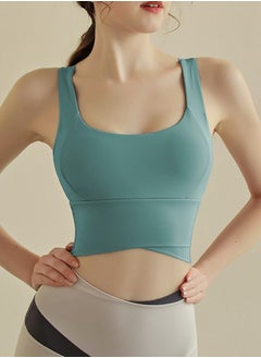 HaveDream Women's Yoga Vest, New Shockproof High Strength Running Fitness Bra - Blue M Size  - Image 4