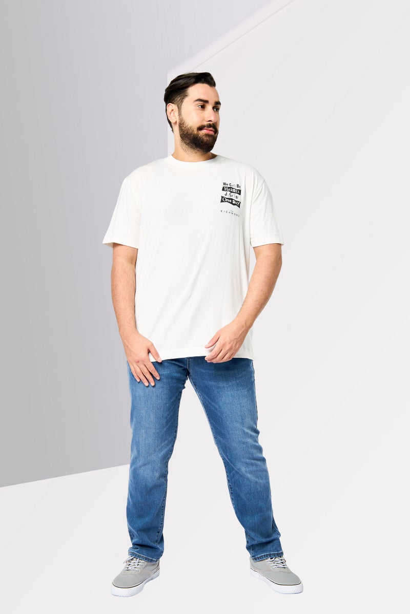 JOHN RICHMOND Men Crew Neck Short Sleeve Graphic T Shirt, White - Image 2