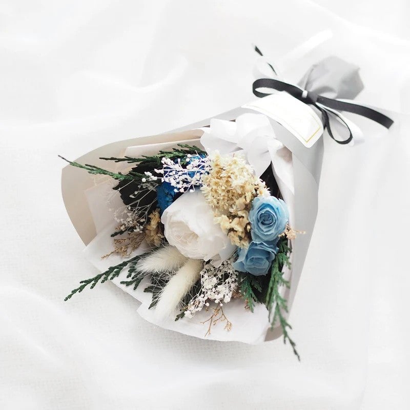Bluejw YUNNAN Starflower Mini Pampas Grass Bouquet - High Quality Dried Plants Handmade Gift - Image 1