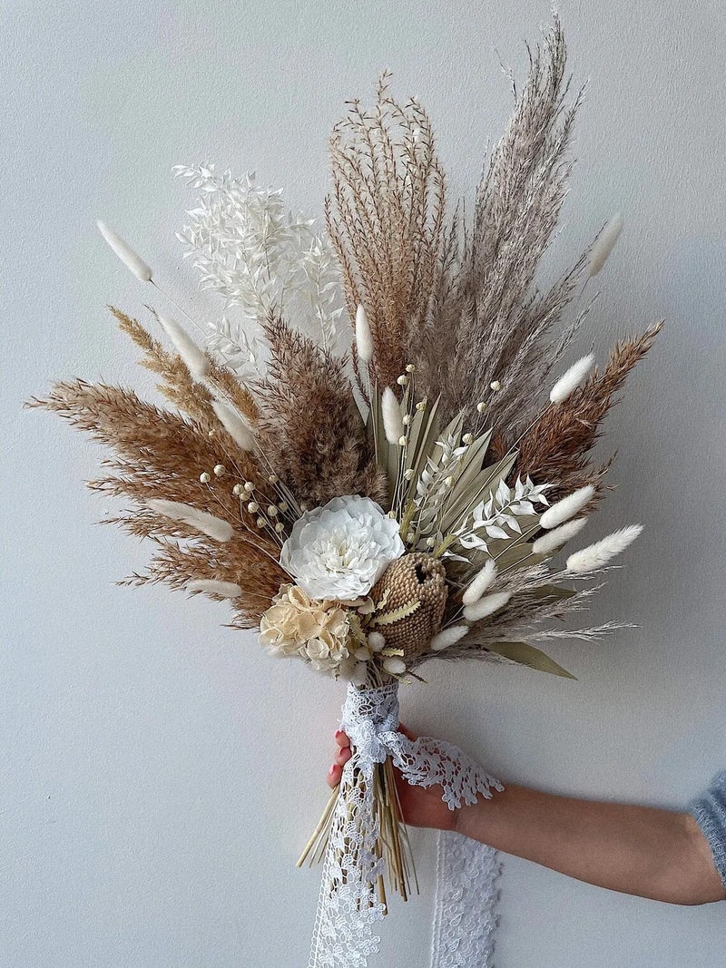 Bluejw YUNNAN Starflower Mini Pampas Grass Bouquet - High Quality Dried Plants Handmade Gift - Image 5