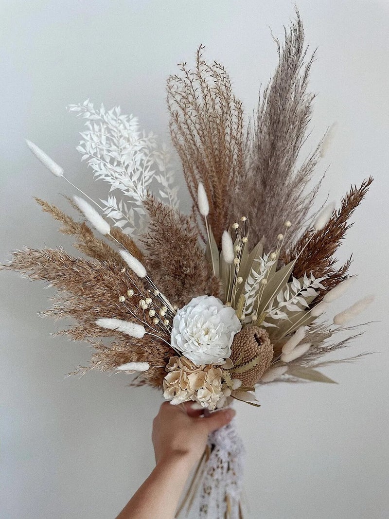Bluejw YUNNAN Starflower Mini Pampas Grass Bouquet - High Quality Dried Plants Handmade Gift - Image 4