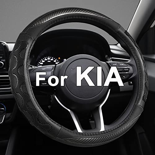 GIANT PANDA Steering Wheel Cover for Kia SoulSportageForteOptimaTelluride3D HoneycombGrayStandard Size