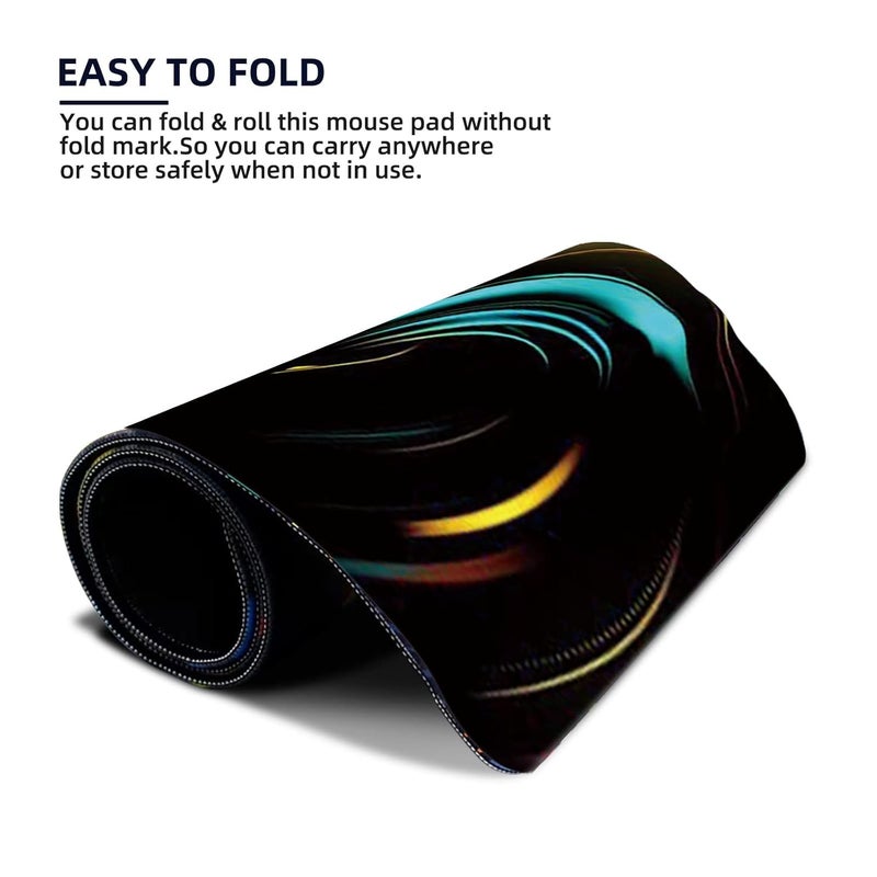 Striff وسادة ماوس للألعاب بحجم كبير (800 مم × 300 مم × 3 مم) | حواف مخيطة | قاعدة مطاطية غير قابلة للانزلاق | كمبيوتر محمول | وسادة لوحة مفاتيح وماوس للمكتب والمنزل (كون)  - Image 5