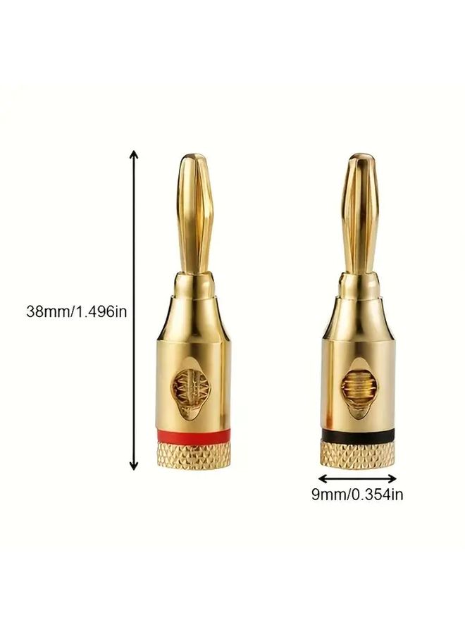 4Pairs Gold Plated 4mm Banana Plug Connectors Audio Cable For Speaker Wire No Battery - Image 2