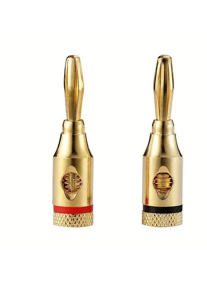 4Pairs Gold Plated 4mm Banana Plug Connectors Audio Cable For Speaker Wire No Battery - Image 3