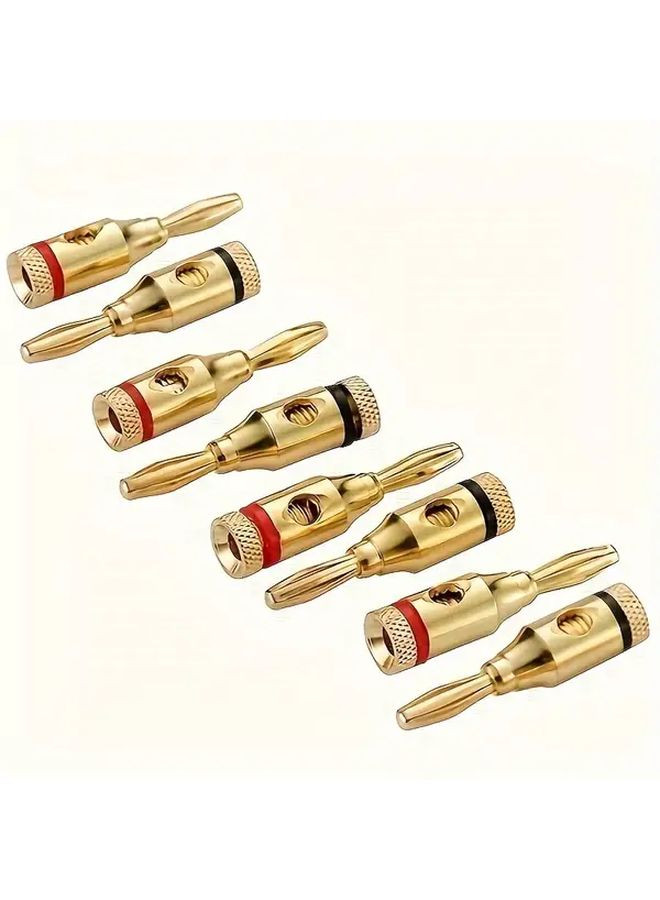 4Pairs Gold Plated 4mm Banana Plug Connectors Audio Cable For Speaker Wire No Battery - Image 5