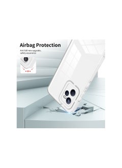 erorex Case For Realme C35 3 in 1 Clear TPU Color PC Frame White  - Image 4