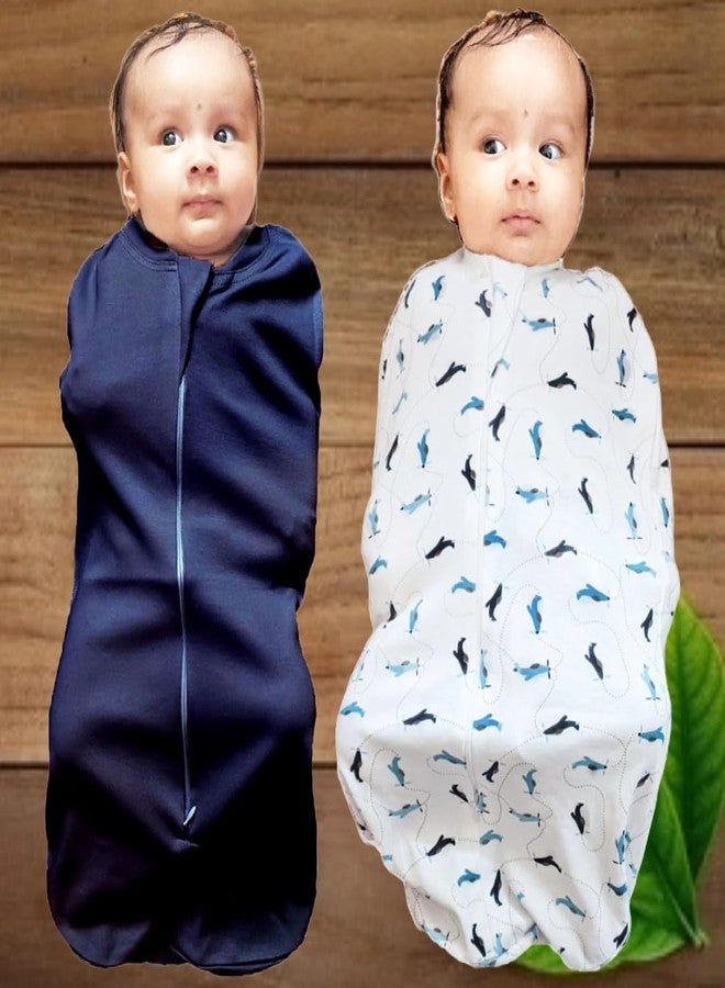 MammaChamp Zipper POD | Swaddle Sleeping Sack | Blankets | Wrap | Bag New Born Baby for 0-3 Months (Pack of 2) (Aeroplane Design + Blue) - Image 2