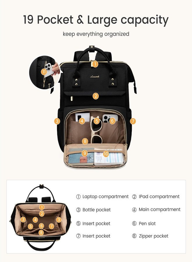 LOVEVOOK Laptop Backpack for Women with Giant Tumbler Holder Pocket,15.6 inch Waterproof Travel Backpack Purse Computer Laptop Bag,Professional Work College Nurse Teacher Backpack Daypack,Olive Green - Image 4