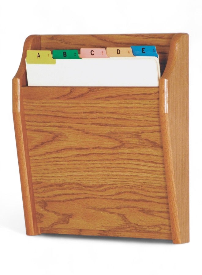 وودين ماليت حامل ملفات خشبي ذو قاعدة مدببة، مقاس الرسائل، خشب بلوط متوسط.