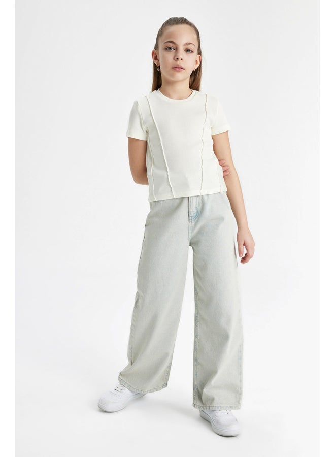 DeFacto Girl Slim Fit Knitted Short Sleeve Body - Image 3