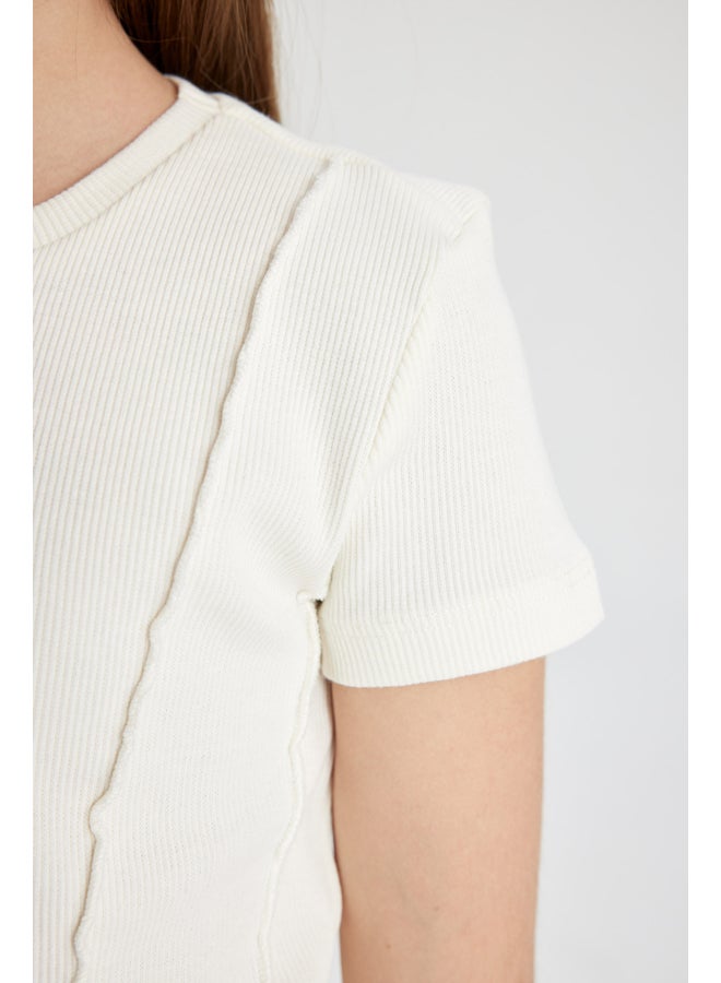 DeFacto Girl Slim Fit Knitted Short Sleeve Body - Image 5