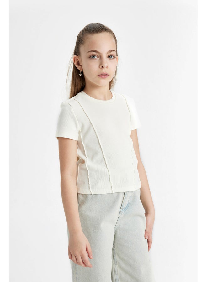 DeFacto Girl Slim Fit Knitted Short Sleeve Body - Image 4