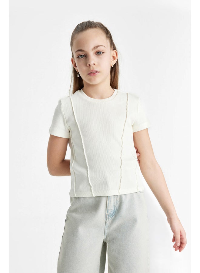 DeFacto Girl Slim Fit Knitted Short Sleeve Body - Image 2