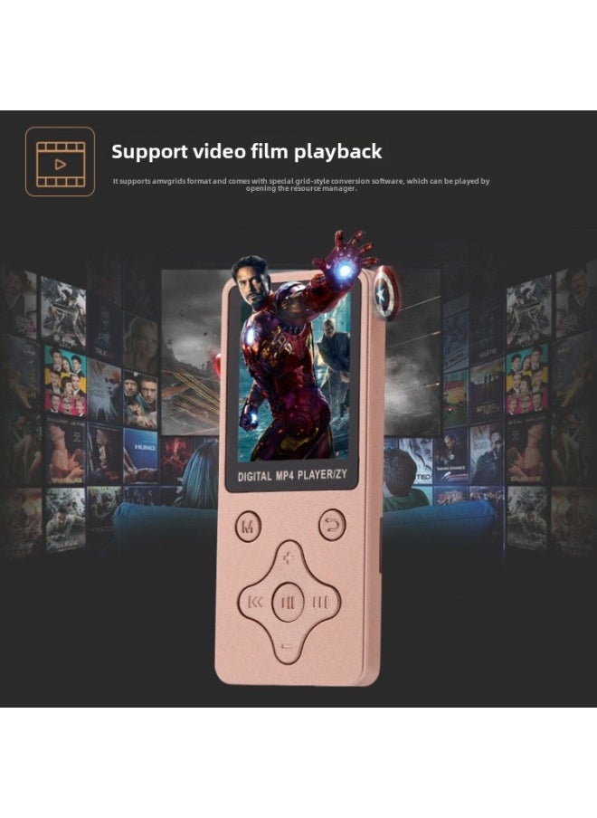 Card Ultra-thin Screen MP4 Player E-book HD Video MP4 Lossless HIFI Sound Quality Mp3-Body Color:Rose Gold-Memory Capacity:Cross Key (full Set) - Image 3