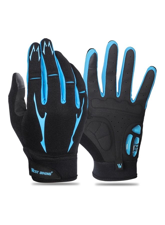 NIBEMINENT Mountain Bike Full Finger Touch Screen Anti Skid Cycling Gel Palm Mittens Shock Absorbing Gloves XL 24x4x21.5cm - Image 1