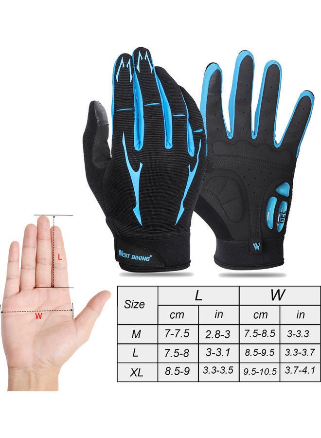 NIBEMINENT Mountain Bike Full Finger Touch Screen Anti Skid Cycling Gel Palm Mittens Shock Absorbing Gloves XL 24x4x21.5cm - Image 4