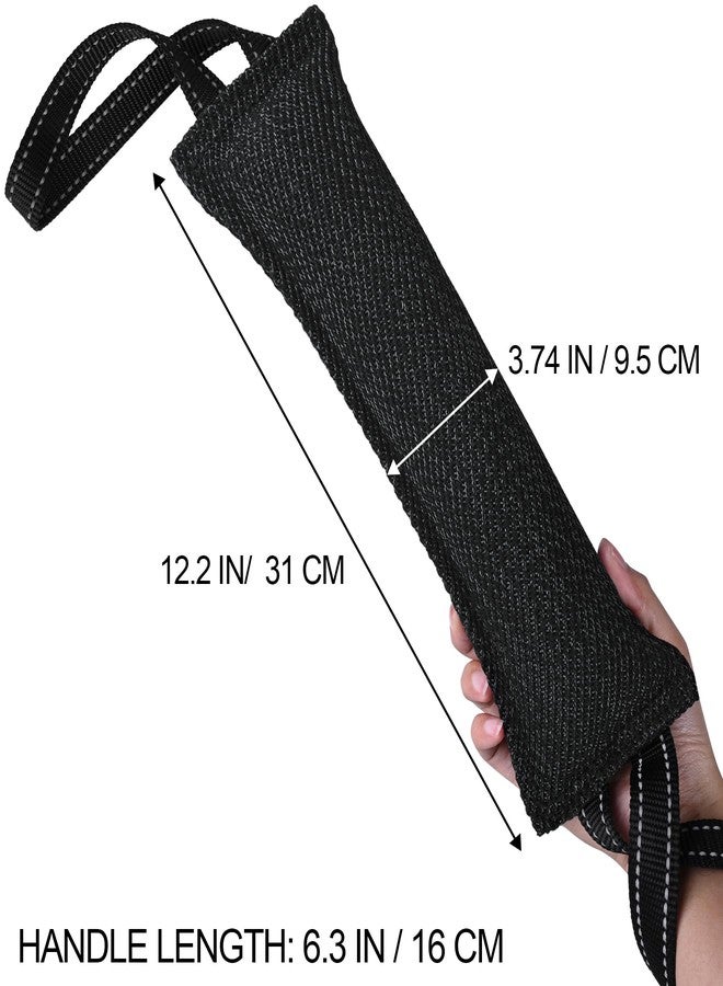 ToLanbbt Dog Tug Toy Dog Bite Pillow Pull Toy with 2 Strong Handles Perfect for Tug of War, Puppy Interactive Play, Tear Resistant Bite Training Toys for Small Medium Large Dogs (Dark Black-Line) - Image 2