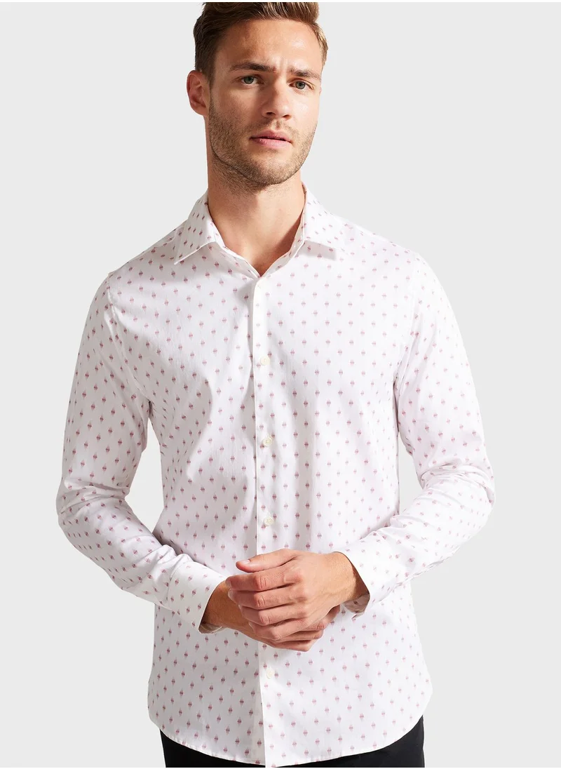 Ted Baker Dot Print Regular Fit Shirt