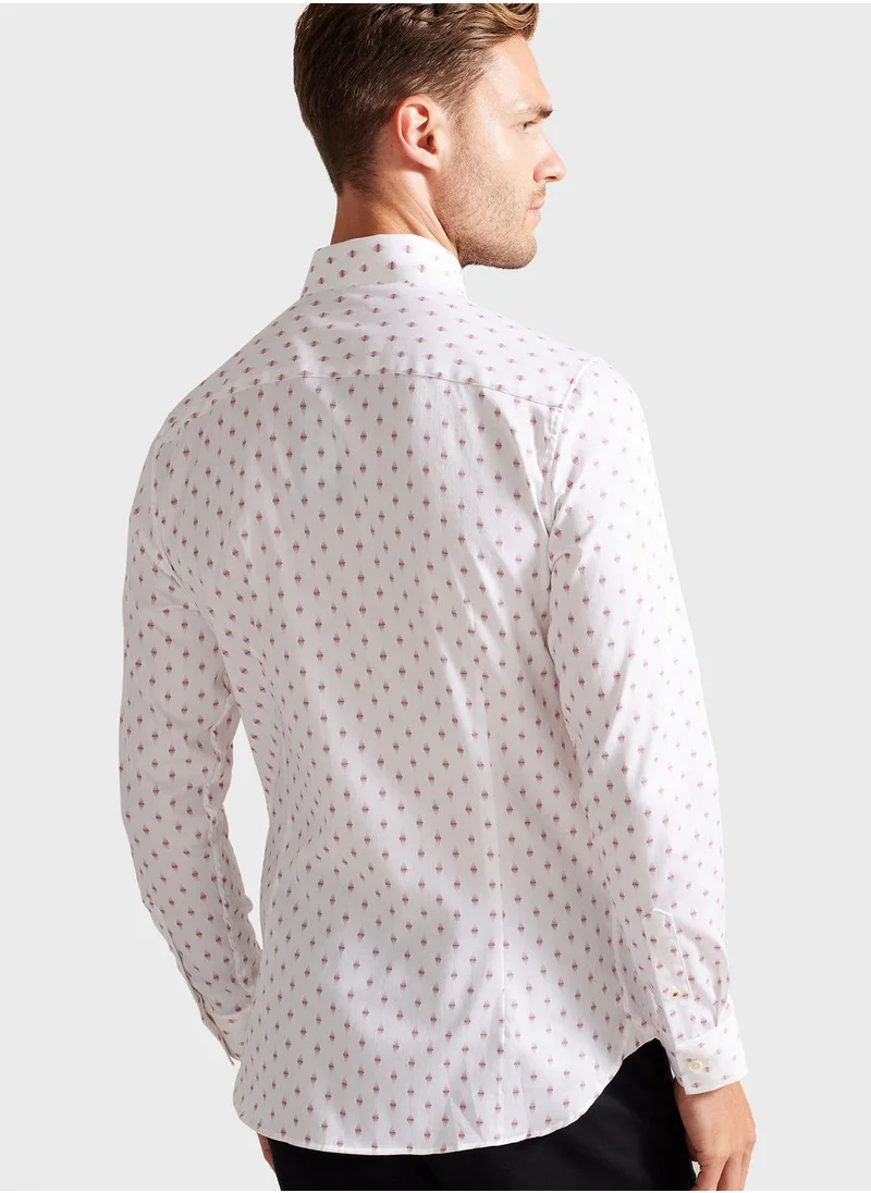 Ted Baker Dot Print Regular Fit Shirt