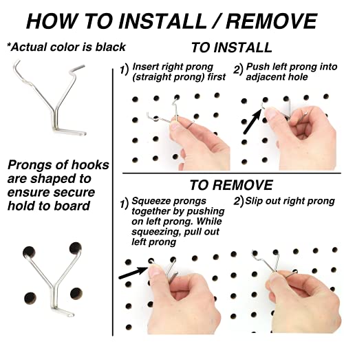 Right Arrange Steel Pegboard Hooks 100-Pack 1" L Hook, Black - Will Not Fall Out, Fits Any Peg Board - Organize Tools, Accessories, Workbench, Garage Storage, Kitchen, Crafts, Jewelry, Retail - Image 4