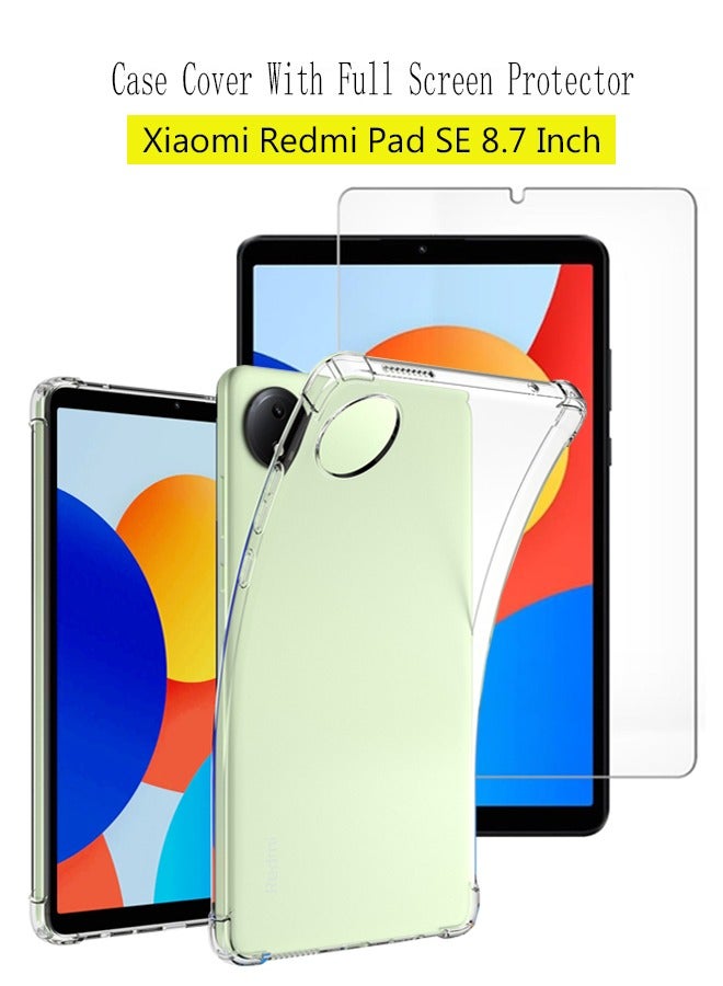 2 in 1 Xiaomi Redmi Pad SE 8.7 Inch Protection Pack - Ultra Clear Shockproof Case & Edge-to-Edge Screen Protector, 360 Degree Protection, Back Cover & Screen Protector for Xiaomi Redmi Pad SE 8.7 Inch - Image 1
