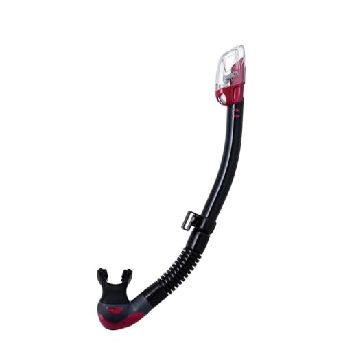 TUSA SP-0101 Hyperdry Elite II Scuba Diving Snorkel, Black/Metallic Dark Red - Image 1