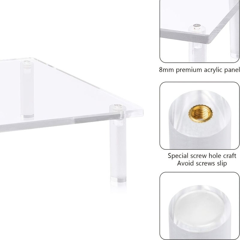 Transparent Monitor Stand for Home Office PC Laptop Organization High or Low Optional - Image 5
