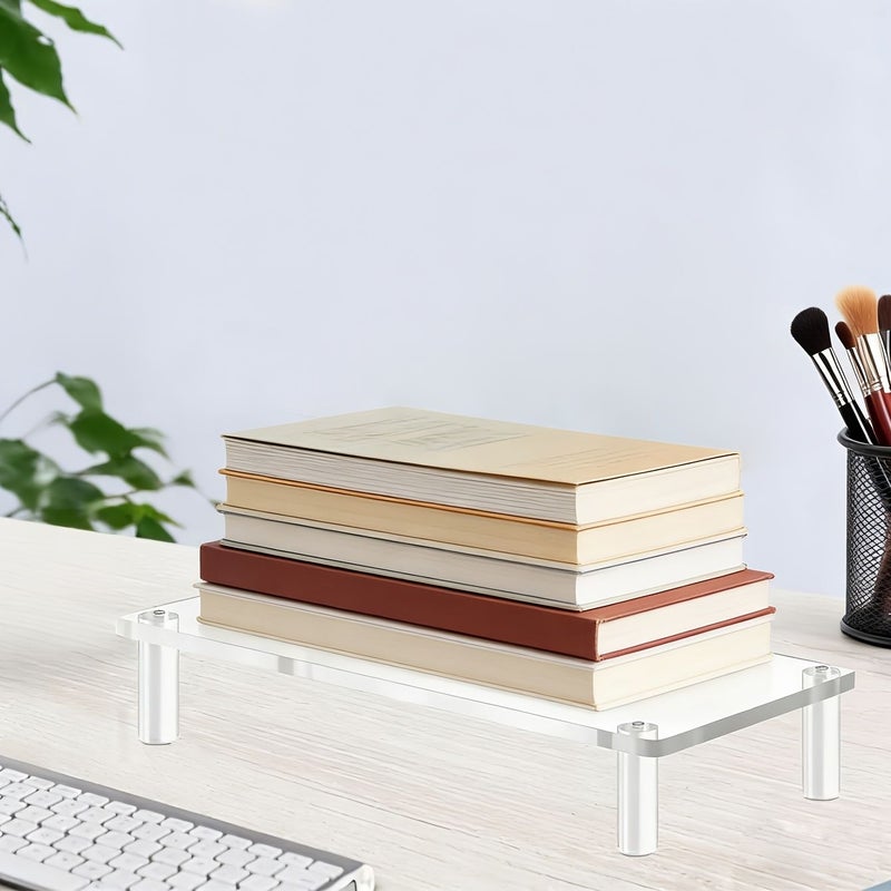 Transparent Monitor Stand for Home Office PC Laptop Organization High or Low Optional - Image 4