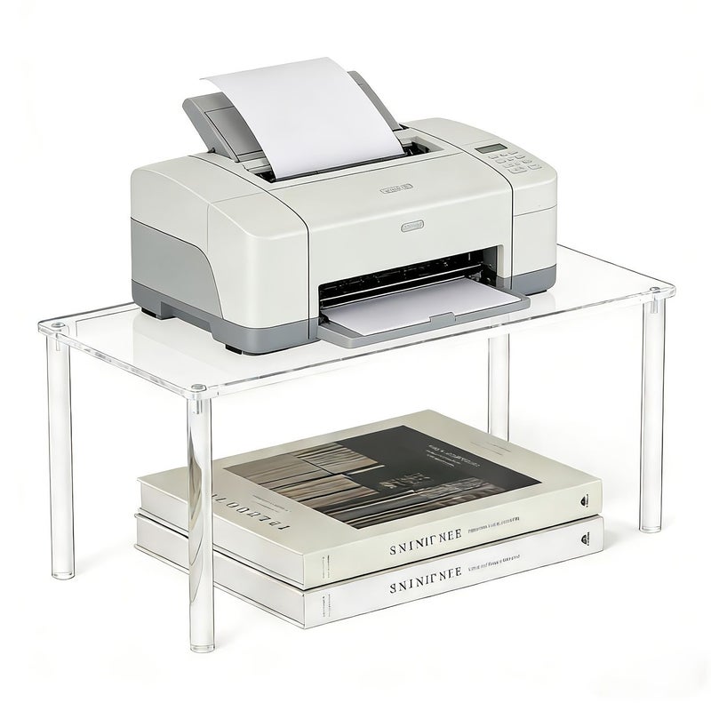Transparent Monitor Stand for Home Office PC Laptop Organization High or Low Optional - Image 1