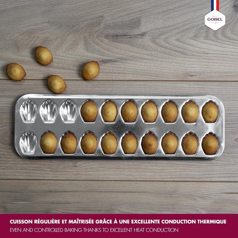 Gobel - Tinplate Madeleine Pan - 20 Madeleines - 15 9/16" x 4 15/16" x 1/2" - Image 2