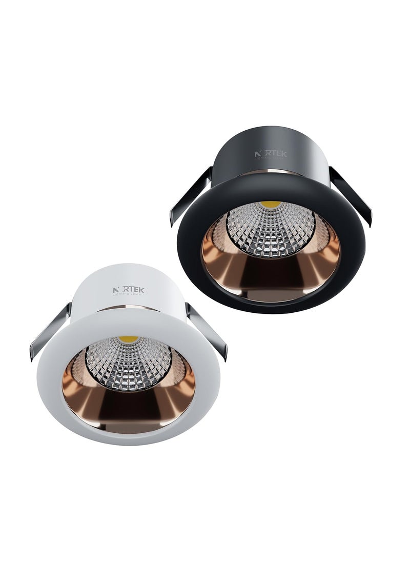 Nortek Nortek Kreta 3W LED Cob Downlight Round Recessed Focus Lights for Ceiling Ideal for Shelves Mandir Cabinet Wardrobe Home Decor Lighting White Body Neutral White Pack of 5  - Image 1
