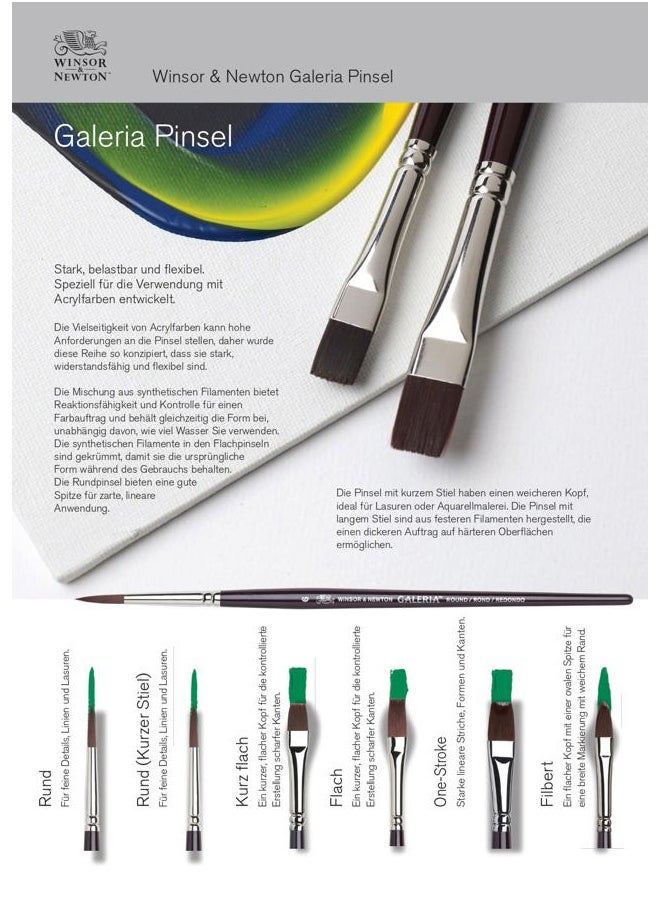 WINSOR & NEWTON Galeria Round Short Handle Brush, Size 6  - Image 5